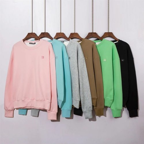 Acne Studios Face Patch Oversized Crewneck Sweatshirt Multicolor
