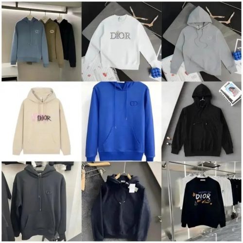 Dior Graphic Print Cotton Hoodie and Sweatshirt Collection Multicolor