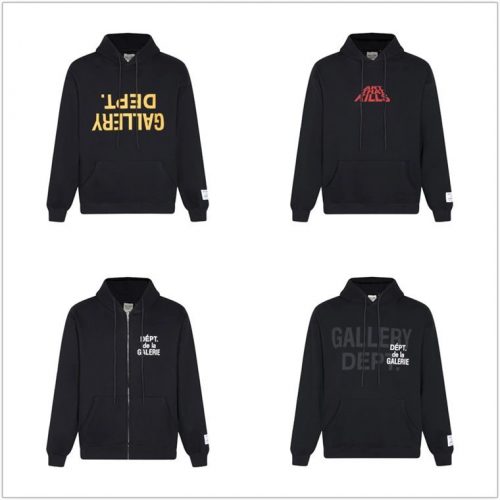 Gallery Dept. Graphic Print Streetwear Hoodie Black