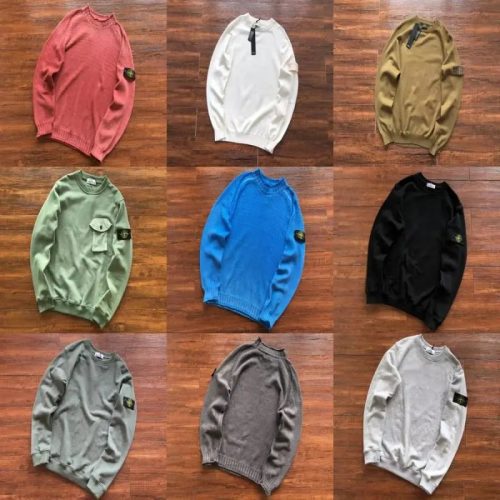 Stone Island Crewneck Knit Sweater Casual Pullover Multicolor