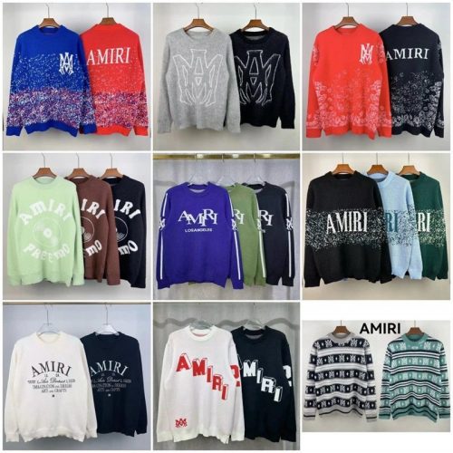 Amiri Graphic Knit Crewneck Sweater Multicolor