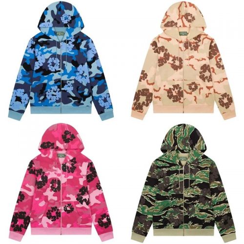 Supreme Floral Camo Zip-Up Hoodie Streetwear Sweatshirt Multicolor