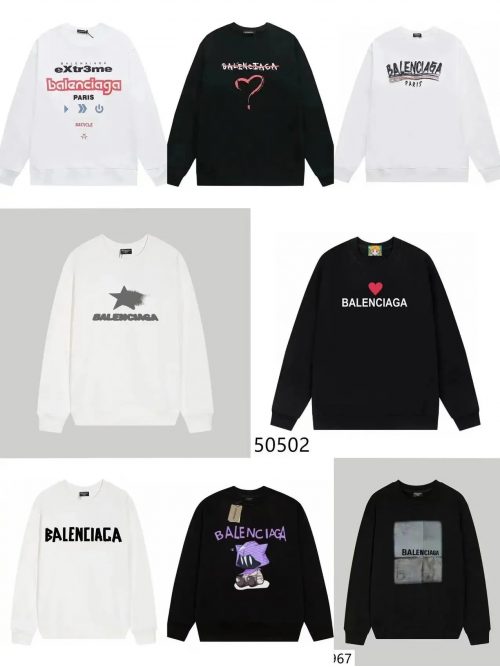 Balenciaga Graphic Print Oversized Sweatshirt Multicolor