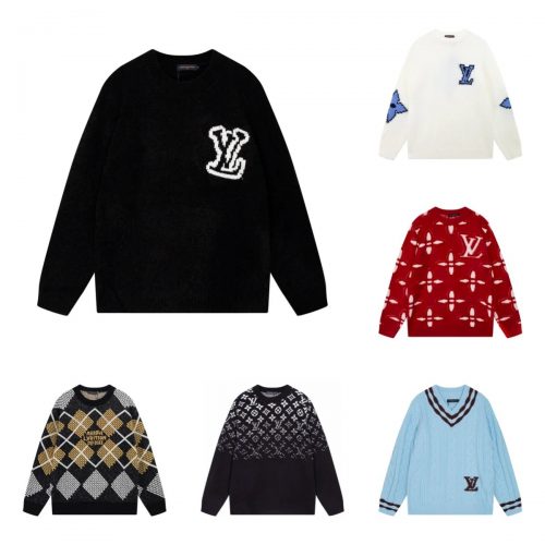 Louis Vuitton LV Monogram Knit Sweater Luxury Pullover Multicolor