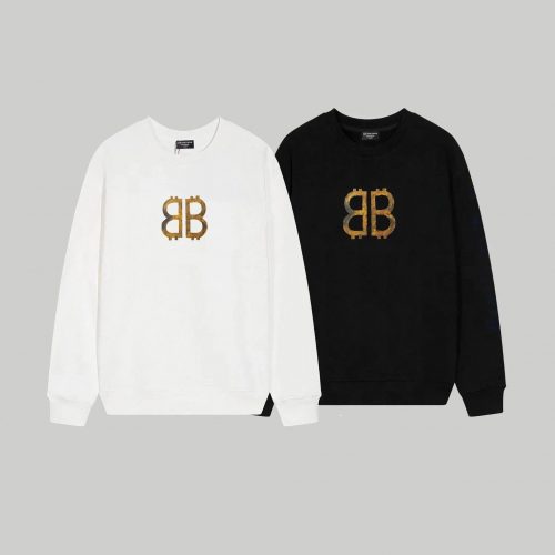 Balenciaga Bitcoin BB Oversized Crewneck Sweatshirt Black and White