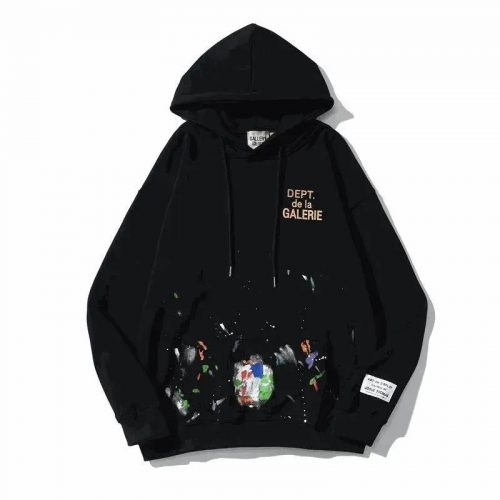 Gallery Dept. Paint Splatter Oversized Hoodie Black