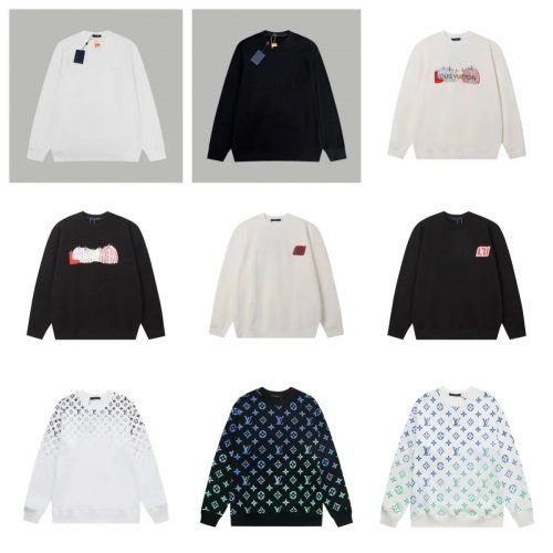 Louis Vuitton LV Monogram and Graphic Print Cotton Crewneck Sweatshirt Multicolor