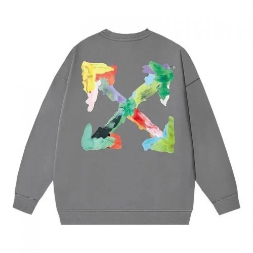 Off-White Brush Arrow Graphic Sweatshirt Gray