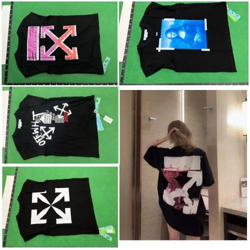 Off-White Graphic Print Oversized T-Shirt Black
