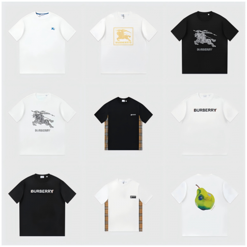 Burberry Graphic Print Cotton T-Shirt Collection Black and White