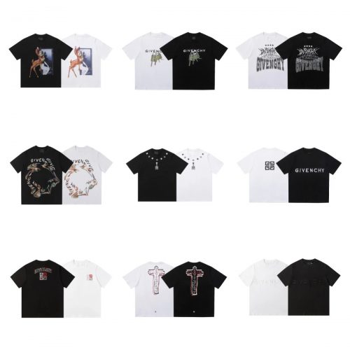 Givenchy Graphic Print Cotton T-Shirt Collection Black and White