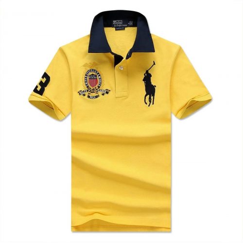 Ralph Lauren Polo Custom Fit Big Pony Graphic Polo Shirt Yellow
