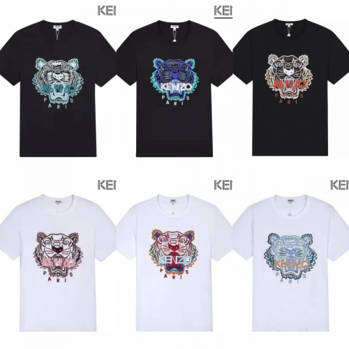 Kenzo Tiger Crest Graphic Cotton T-Shirt Multicolor