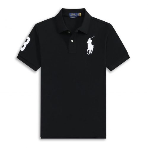 Polo Ralph Lauren PRL Custom Slim Fit Big Pony Cotton Polo Shirt Black