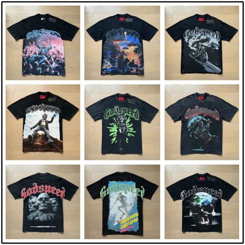 Godspeed Graphic Print Vintage Streetwear T-Shirt Black