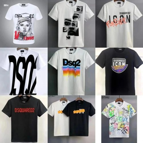 Dsquared2 DSQ2 Graphic Print Cotton T-Shirt Multicolor