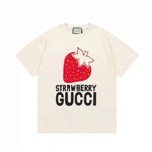 Gucci Strawberry Print Graphic Tee T-Shirt White
