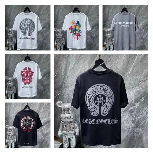 Chrome Hearts Graphic Print Streetwear T-Shirt Multicolor