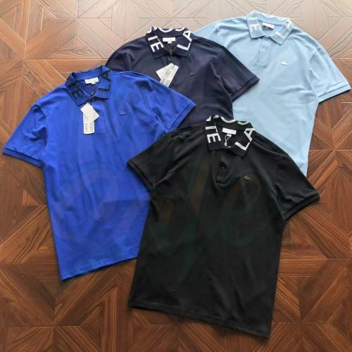 Lacoste Lettering Collar Cotton Polo Shirt Multicolor