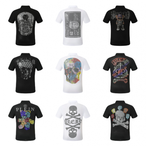 Philipp Plein Rhinestone Graphic Embellished Polo Shirt Multicolor