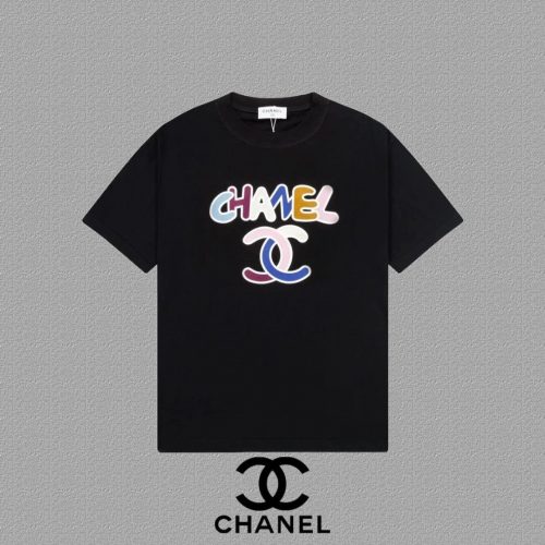 Chanel Graphic Print Cotton T-Shirt Black