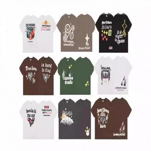 Broken Planet Graphic Print Streetwear T-Shirt Multicolor