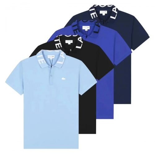 Lacoste Lettering Collar Polo Shirt Cotton Multicolor