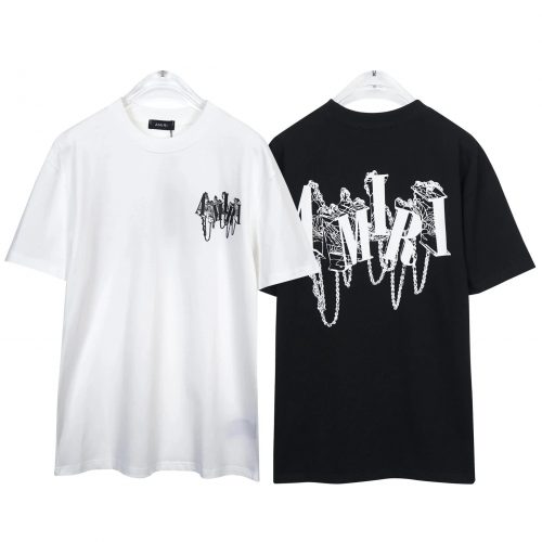 AMIRI Chain Graphic Cotton T-Shirt Black and White