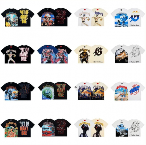 Godspeed Graphic Print Streetwear T-Shirt Multicolor