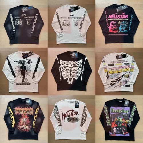 Hellstar Graphic Long Sleeve Cotton T-Shirt Multicolor