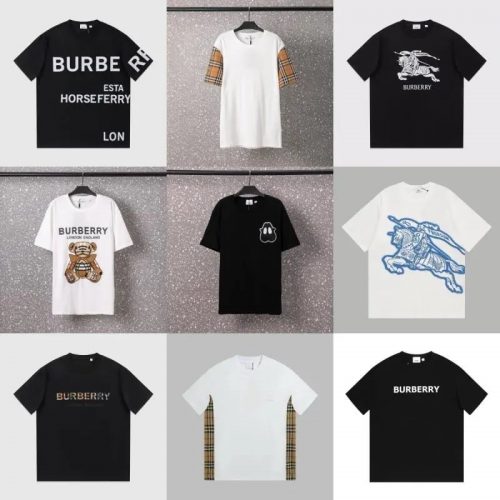 Burberry Graphic Print Cotton T-Shirt Collection Black and White