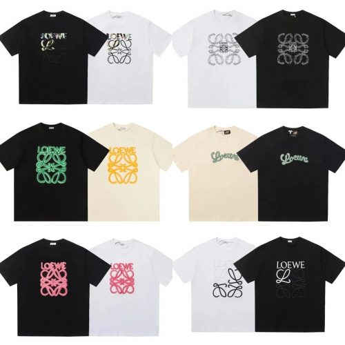 Loewe Anagram Embroidery Graphic Tee Cotton T-Shirt Multicolor