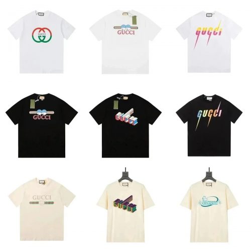 Gucci Graphic Print Cotton T-Shirt Multicolor