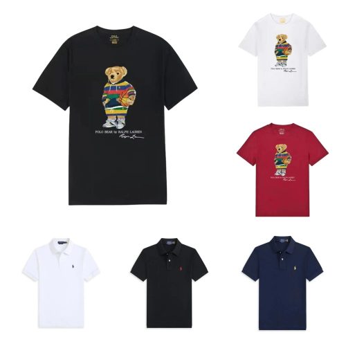 Ralph Lauren Polo Bear Graphic Cotton T-Shirt and Polo Shirt Multicolor