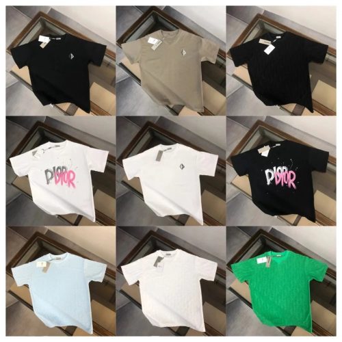 Dior Oblique Graphic Cotton T-Shirt Multicolor