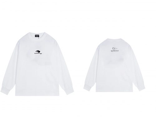 Balenciaga Turbo Oversized Long Sleeve Shirt White