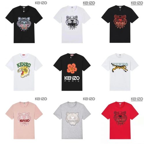Kenzo Tiger Graphic Cotton T-Shirt Multicolor