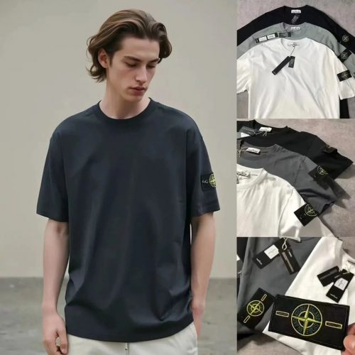 Stone Island Compass Patch Cotton T-Shirt Multicolor
