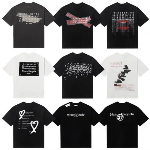 Maison Margiela Numeric Graphic Cotton T-Shirt Black and White