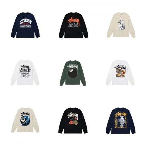 Stussy Graphic Long Sleeve Cotton T-Shirt Multicolor