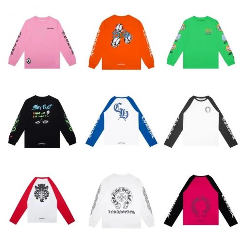 Chrome Hearts Graphic Long Sleeve Cotton T-Shirt Multicolor