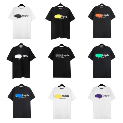 Palm Angels Spray Paint City Graphic Tee Cotton T-Shirt Multicolor
