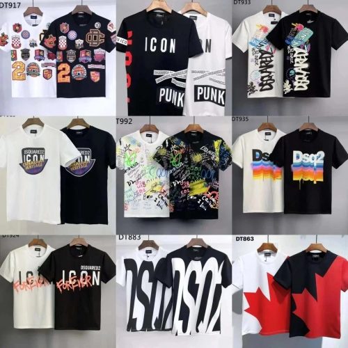 Dsquared2 D2 Graphic Print Cotton T-Shirt Multicolor