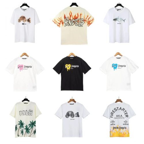Palm Angels Graphic Print Cotton T-Shirt Collection Multicolor