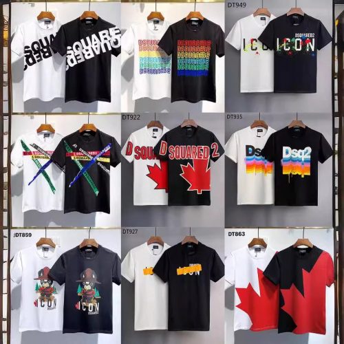Dsquared2 D2 Graphic Print Cotton T-Shirt Multicolor
