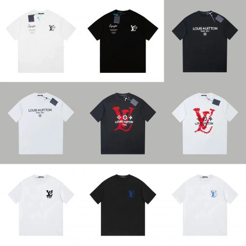 Louis Vuitton LV Graphic Print Cotton T-Shirt Multicolor
