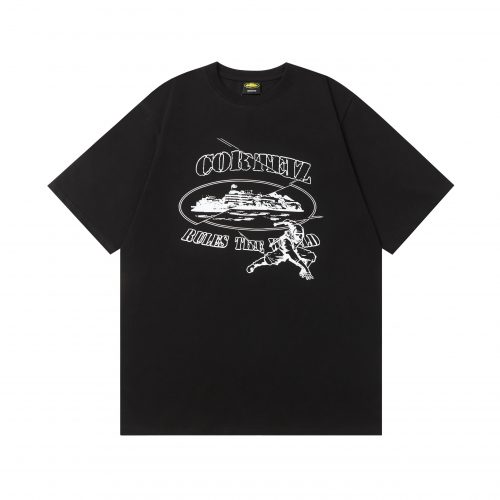 Corteiz Rules The World Graphic Streetwear T-Shirt Black
