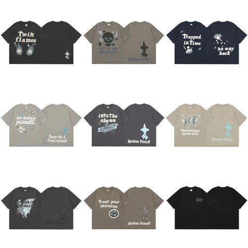 Broken Planet Graphic T-Shirt Streetwear Cotton Oversized Tee Multicolor