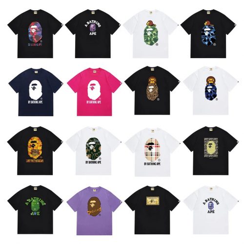 A Bathing Ape BAPE Ape Head Graphic Streetwear T-Shirt Multicolor