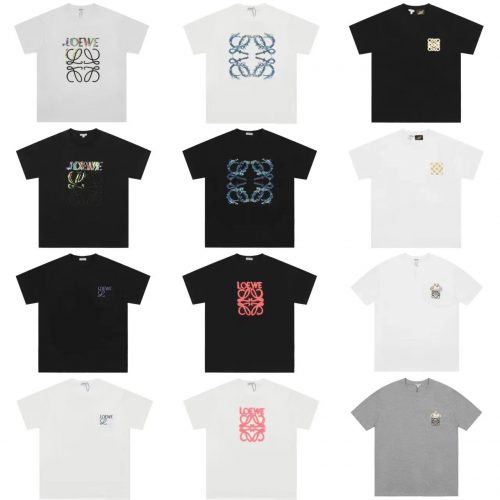 Loewe Anagram Graphic Print Cotton T-Shirt Multicolor